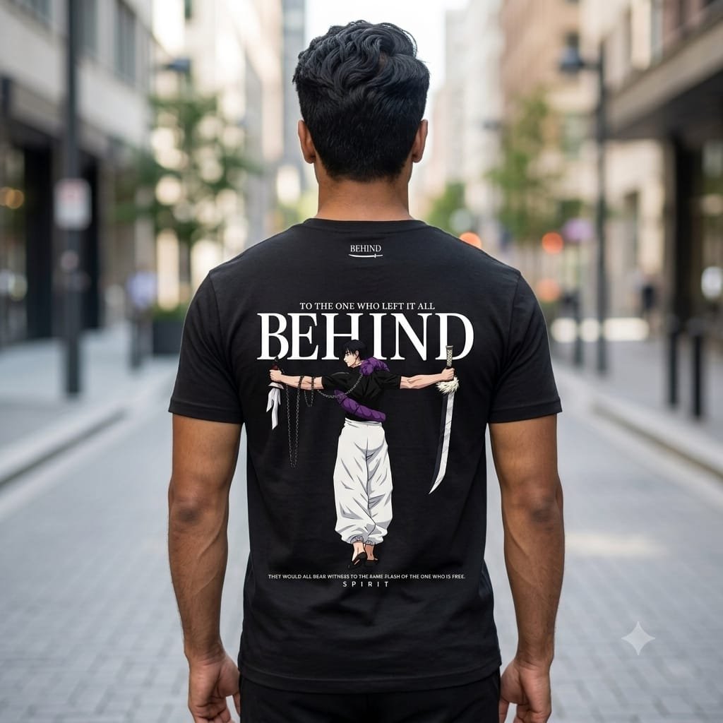 Elementor #193 BEHIND – Black T- SHIRT