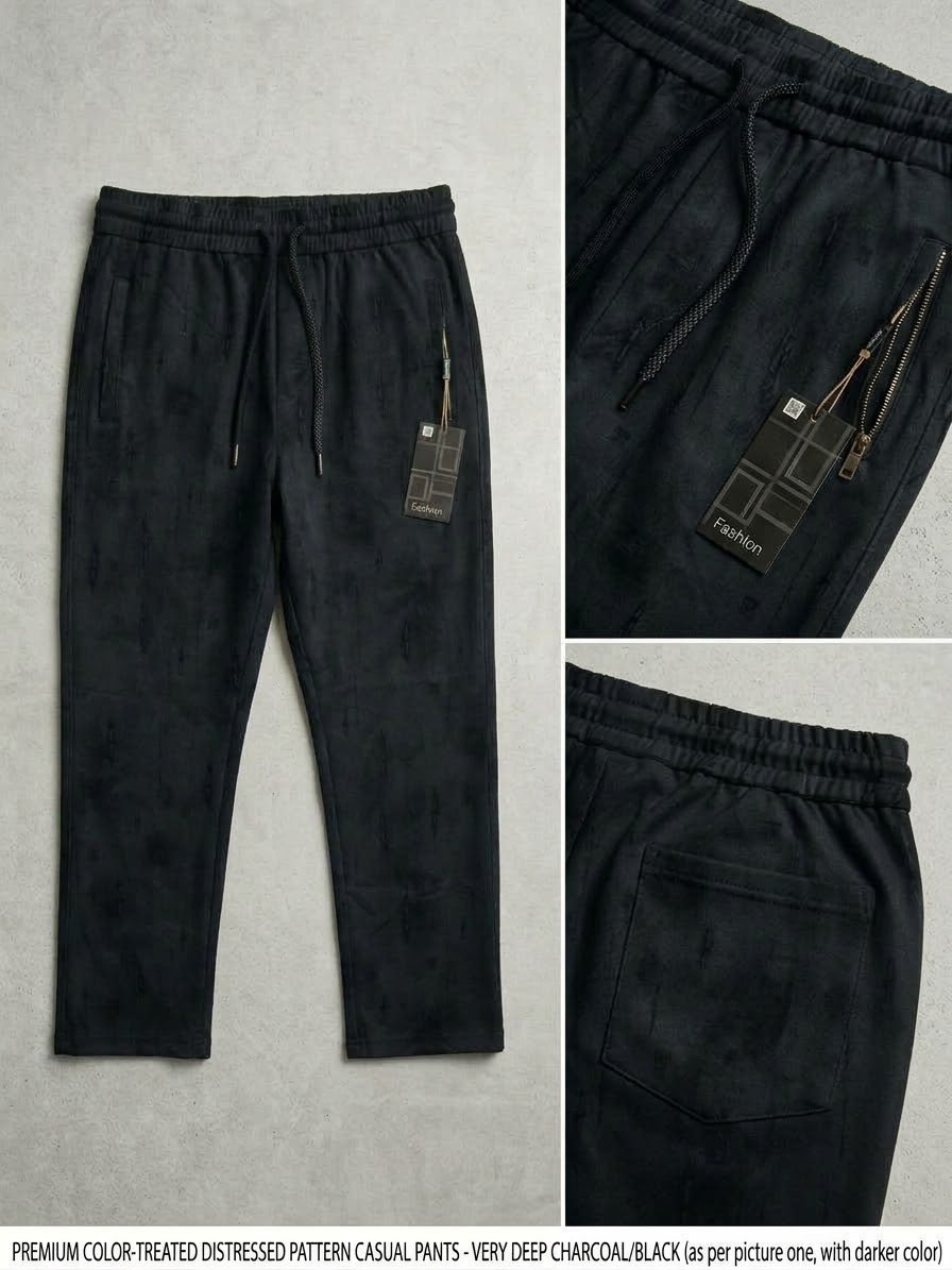 Premium Distressed Pattern Casual Pants