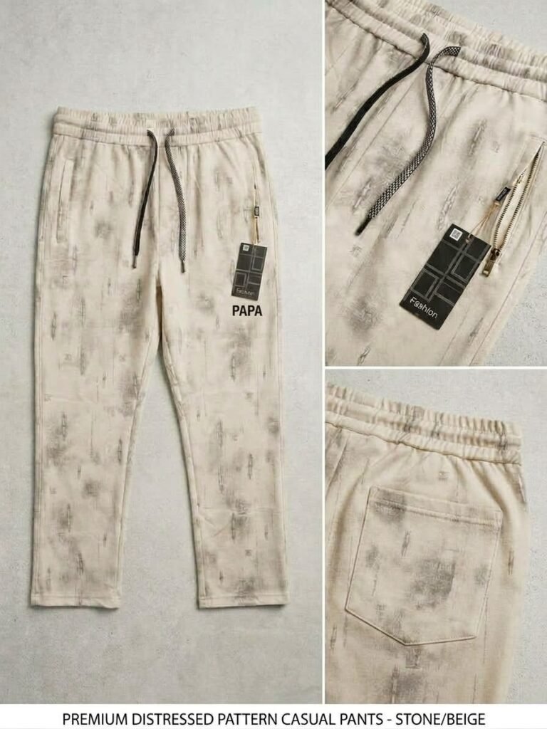 Premium Distressed Pattern Casual Pants