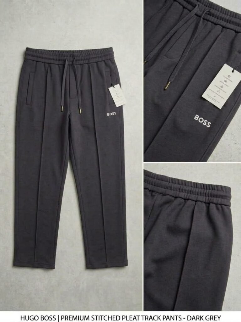 Premium Stitched Pleat Track Pants - Grey