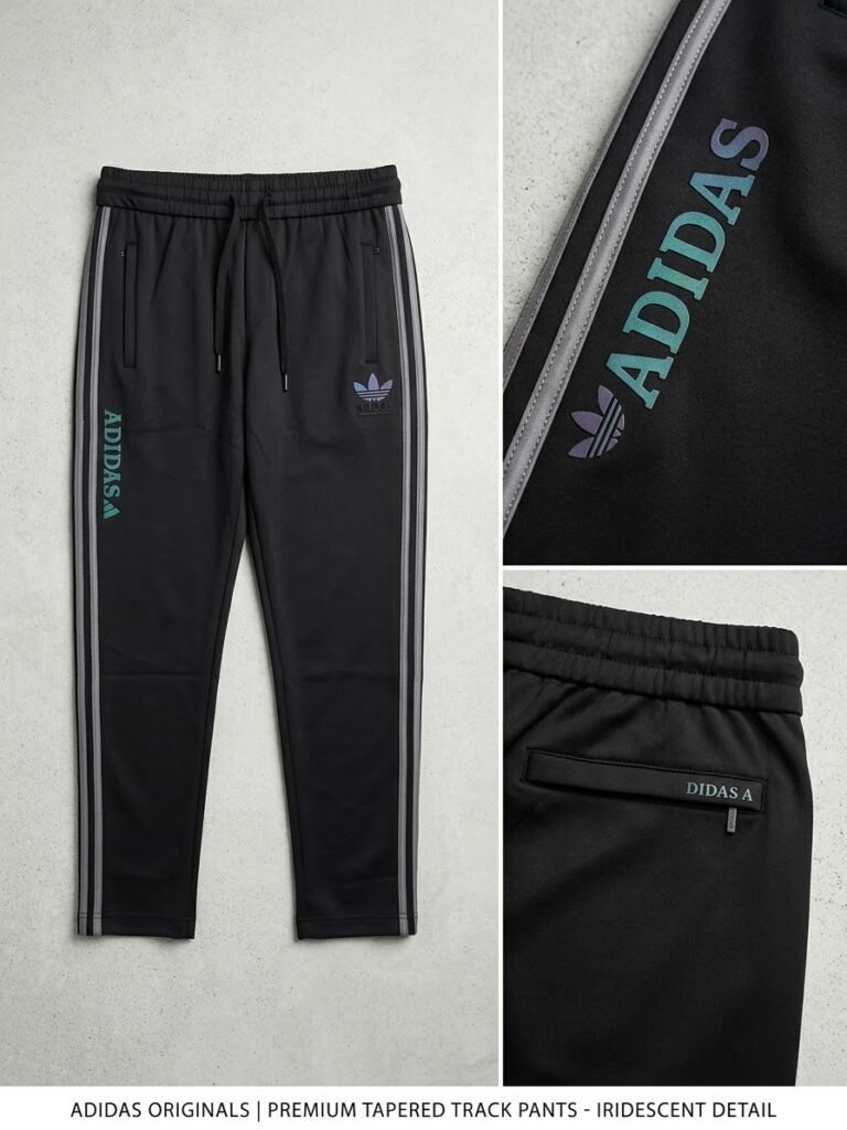 Premium Slim-Fit Athletic Track Pants – Black with Metallic Accent Price