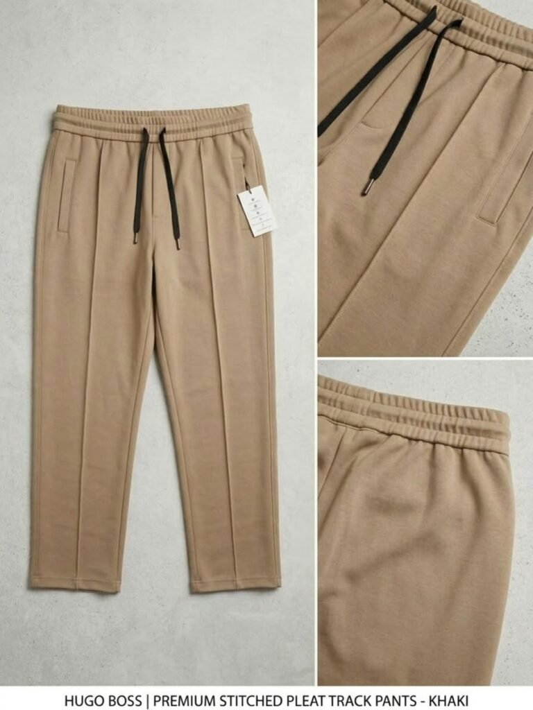 Premium Stitched Pleat Track Pants - Brown